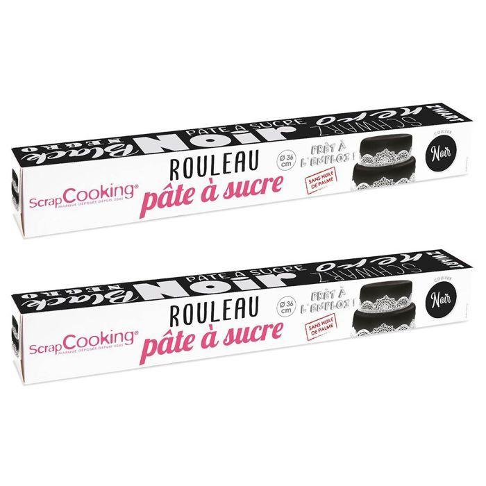 2 pâtes à sucre en rouleau Ø 36 cm - noir