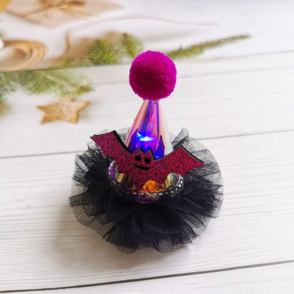 Ghost Cartoon Glowing Hair Accessories Halloween Headwear Children Hairpin Halloween Hat Hair Clip