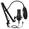 MAONO USB Microphone, Condenser Microphone, PC Microphone, 192KHZ24BIT, Unidirectional Microphone Set with Arm Stand, for Recording, Live Streaming,