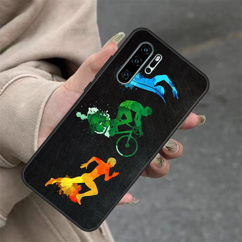 Swim Bike Run Triathlon Case For Huawei P40 Lite P20 P30 Nova 11 Pro 9 10 SE 3i 7i 11i 5T Y60 Y61 Y70 Y90 Y91 Cover