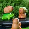Cartoon Cute Capybara Miniature Figurines Creative  Mini Animals Figurine Kawaii Diy Home Decoration Accessories Gifts