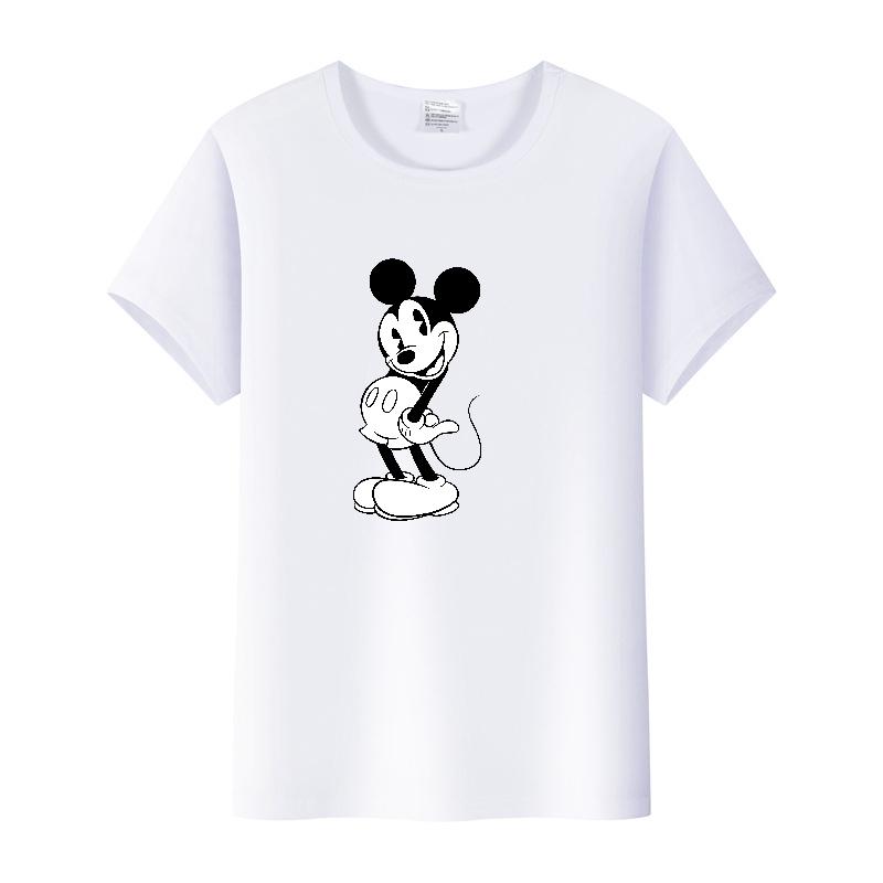 Vintage Unisex Cartoon Tshirt Mickey Mouse Tops Graphic Clothes Summer Blouses Short Sleeve T-shirt White Tees