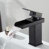 Waterfall Wash Basin Faucet Black Hot and Cold All Copper Bathroom Toilet Wash Basin Bathroom Home