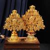 Тибетское Тантрическое Дерево Богатства из Сплава: Позолоченные Восемь Счастливых Сокровищ для Богатства и Благословения Дома