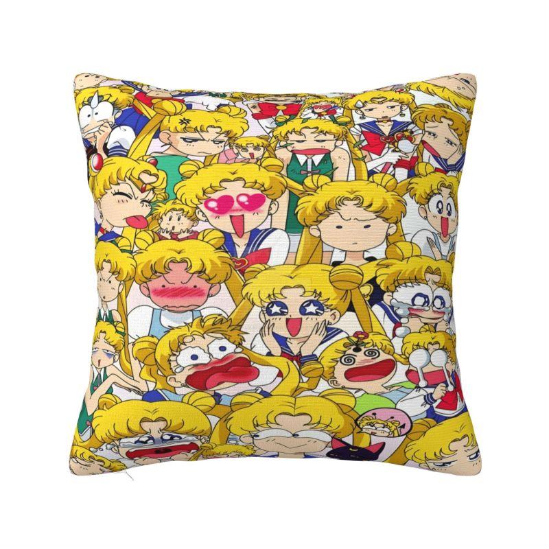 Индивидуальная роскошная наволочка для подушки с мультяшным персонажем Сейлор Мун, мягкая наволочка для декоративной подушки с мультфильмами Луна