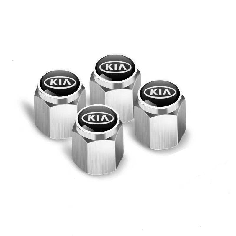 Set of 4 Metal Car Wheels Tire Valve Caps Stem Box Covers Car Accessories Styles for Kia Sportage Rio Ceed Picanto K5 K9 Sorento