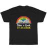 Retro Vintage Take A Look It's In A Book Reading Rainbow T-Shirt Unisex Tee Gift