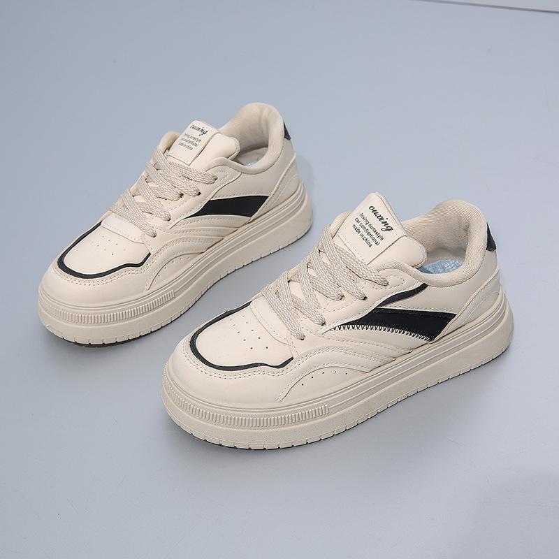 2025 Spring Little White Shoes New Korean Version Ins Female Students Platform Heightening Sports Board Shoes Casual Street Shooting