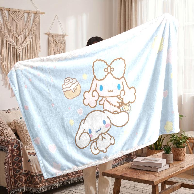 Warm Flannel BlanketCinnamoroll Soft Cozy Throw Blanket for Bedroom Couch
