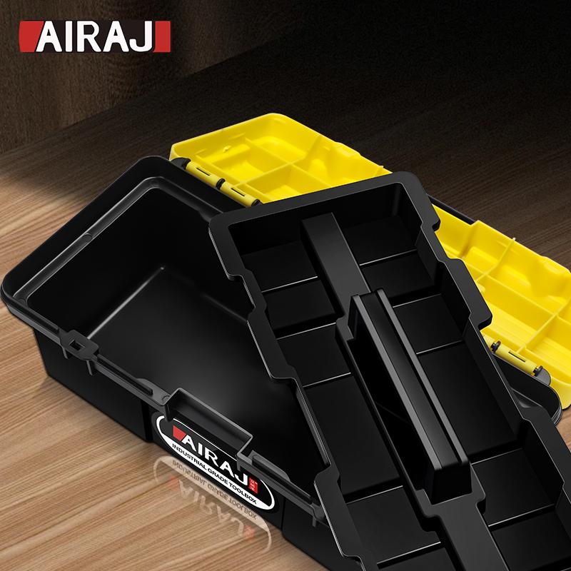 AIRAJ 12 Inch Tool Box Plastic Hard Case Suitcase Professional Complete Garage Organizer Multifunction Electrician Storage Tools