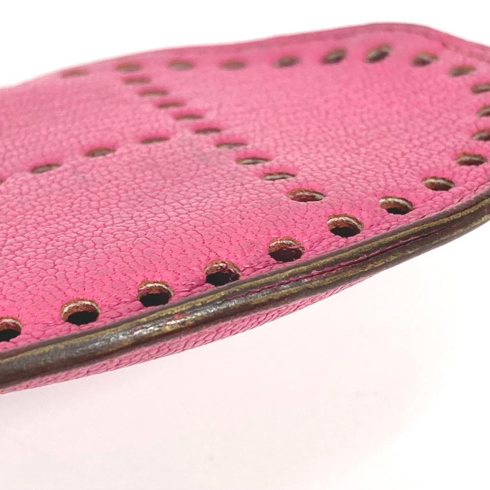 HERMES Evelyne logo Wallet Coin Compartment Zip Around coin purse Chevre pink