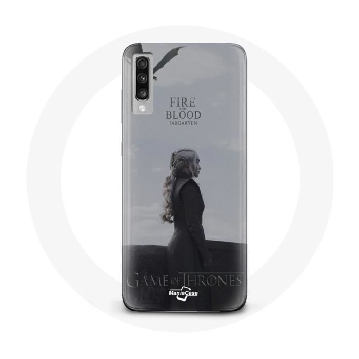 Coque pour Samsung Galaxy A70 Game of Thrones Saison 8 Daenerys Targaryen feu et sang Le Trône de Fe