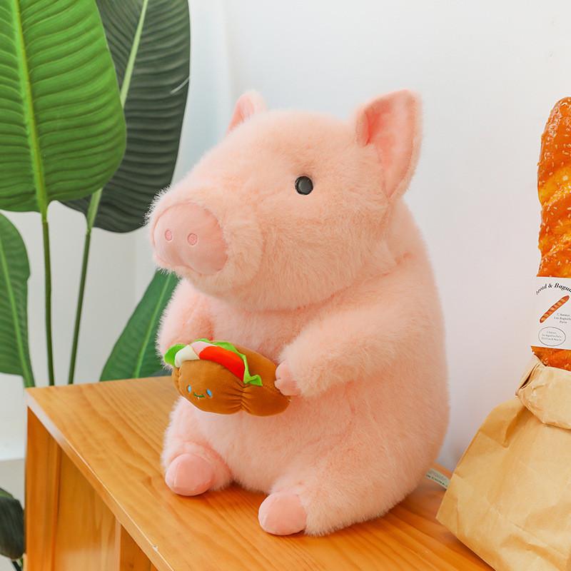 Hamburger Pig Doodle Doll Plush Toy Girl Child Sooth Cute Greedy Gifts Doll