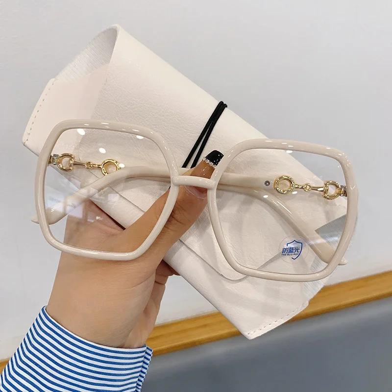 New Oversized Square Glasses Myopia Glasses for Women and Men Eyeglasses Anti Slip Comfort Eyewear +1.0 to +4.0