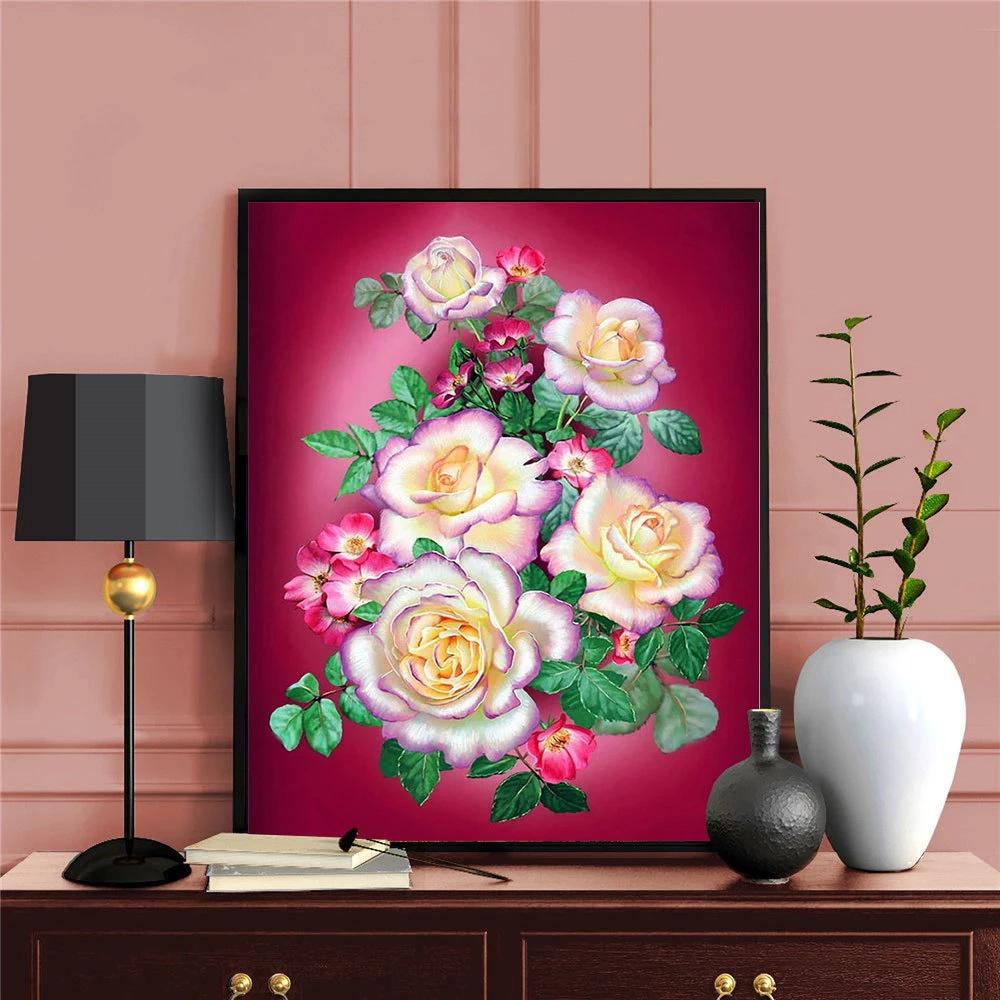 Полная квадратная алмазная живопись Роза картина со стразами 5D Алмазная вышивка цветок Алмазная мозаика подарок ручной работы