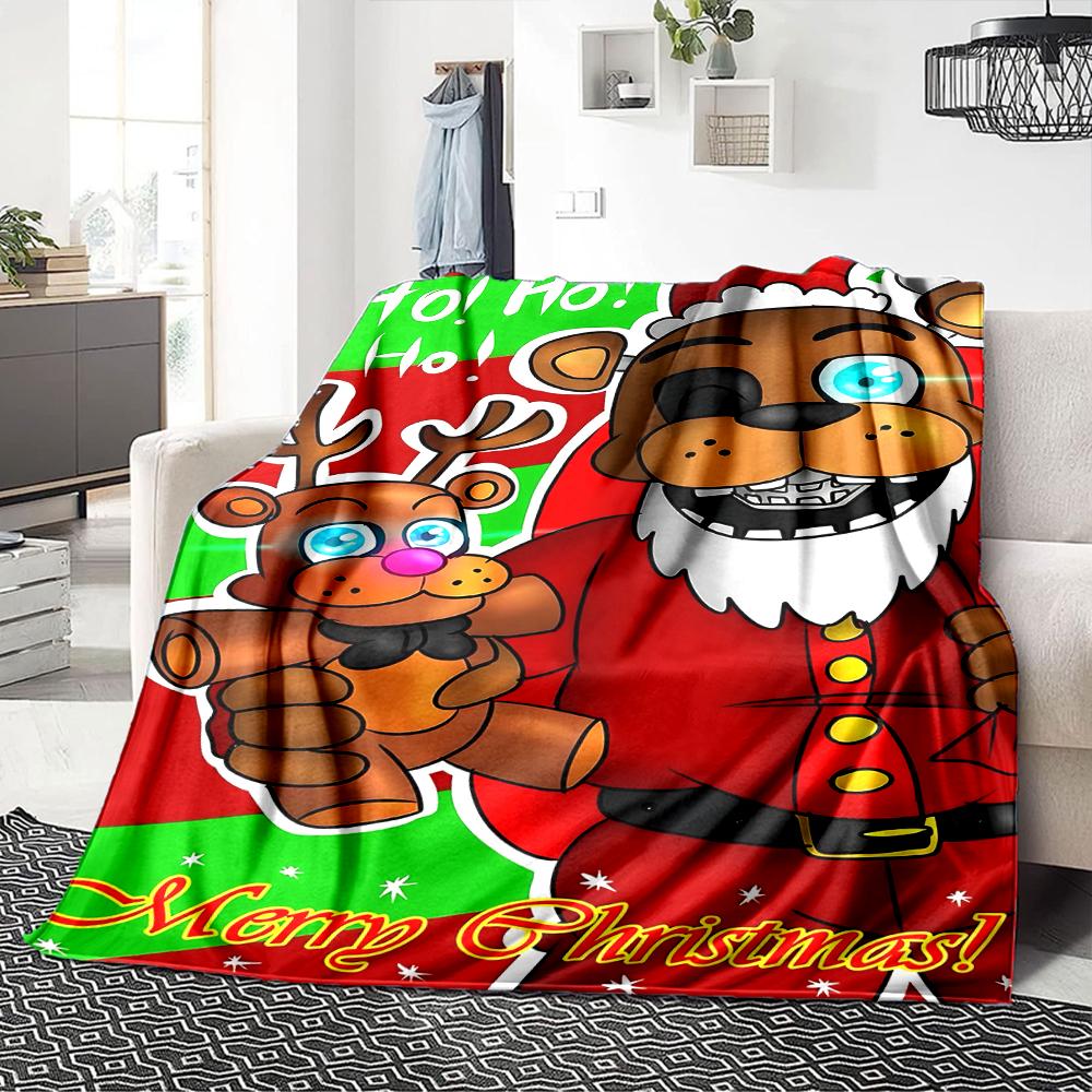 Christmas Bear Reindeer Blanket Soft Throw Blanket For Home Bedroom Bed Sofa Travel Office Solid Christmas Blanket