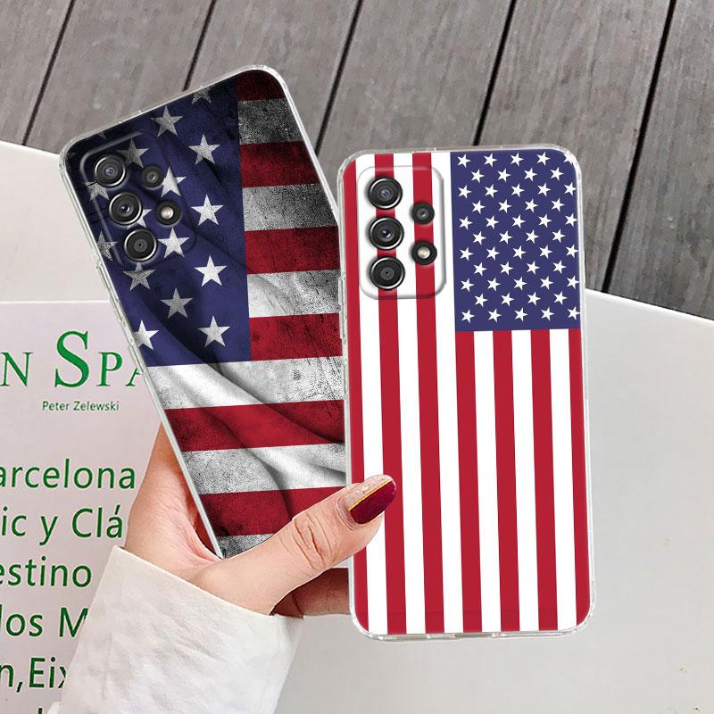 Американский флаг США Пятиконечная звезда Чехол для телефона Для Samsung Galaxy A56 A57 A37 A55 A54 A36 A35 A26 A16 A17 A07 A52 A34 A73 Чехол