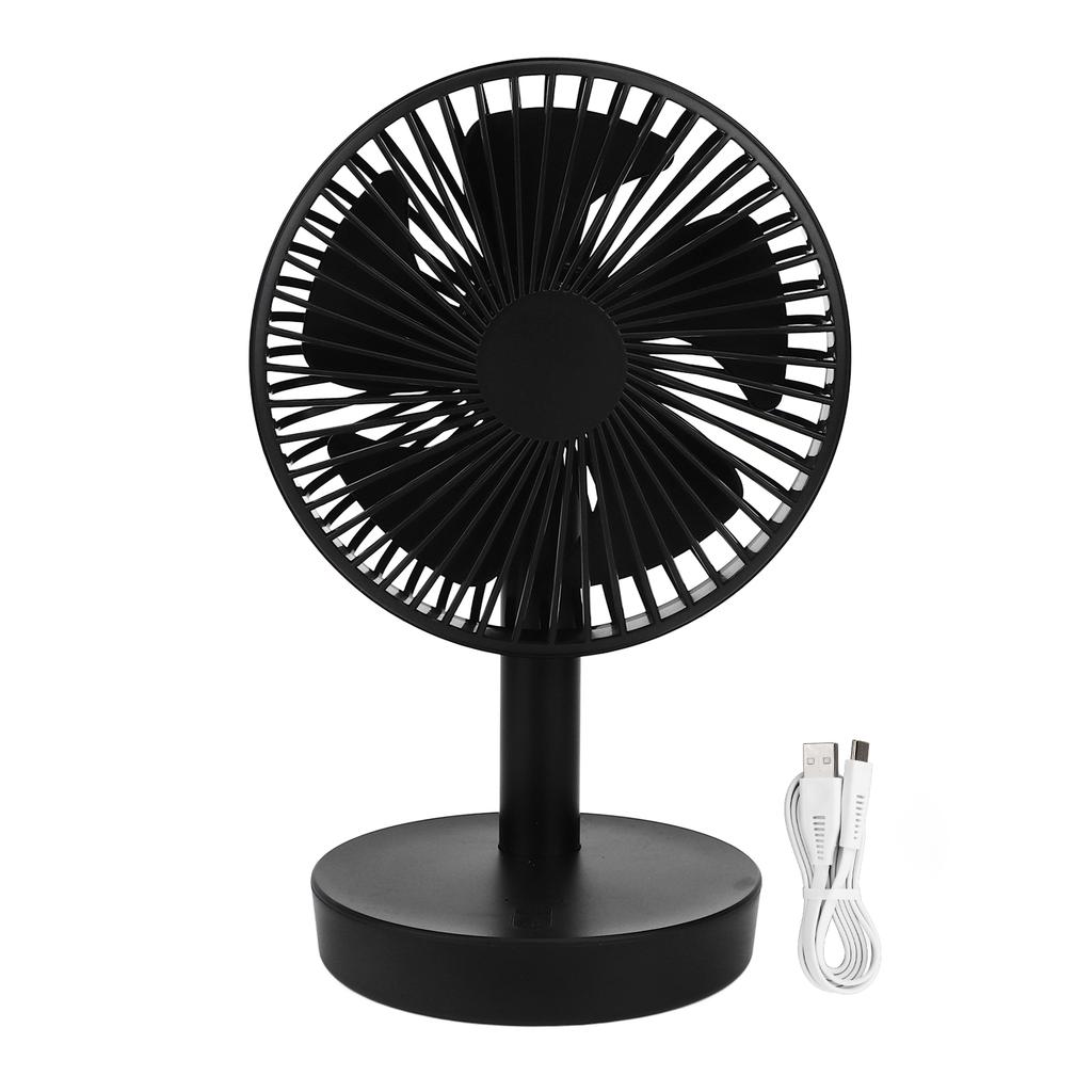 3 Speed USB Desktop Oscillating Fan 5 Blade Gentle Wind Small Personal Desk Fan with Automatic