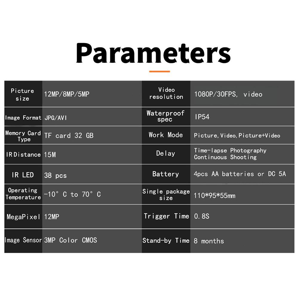 Уличные охотничьи камеры Инфракрасная камера слежения за дикой природой Обнаружение движения Водонепроницаемый детектор разведки следов животных