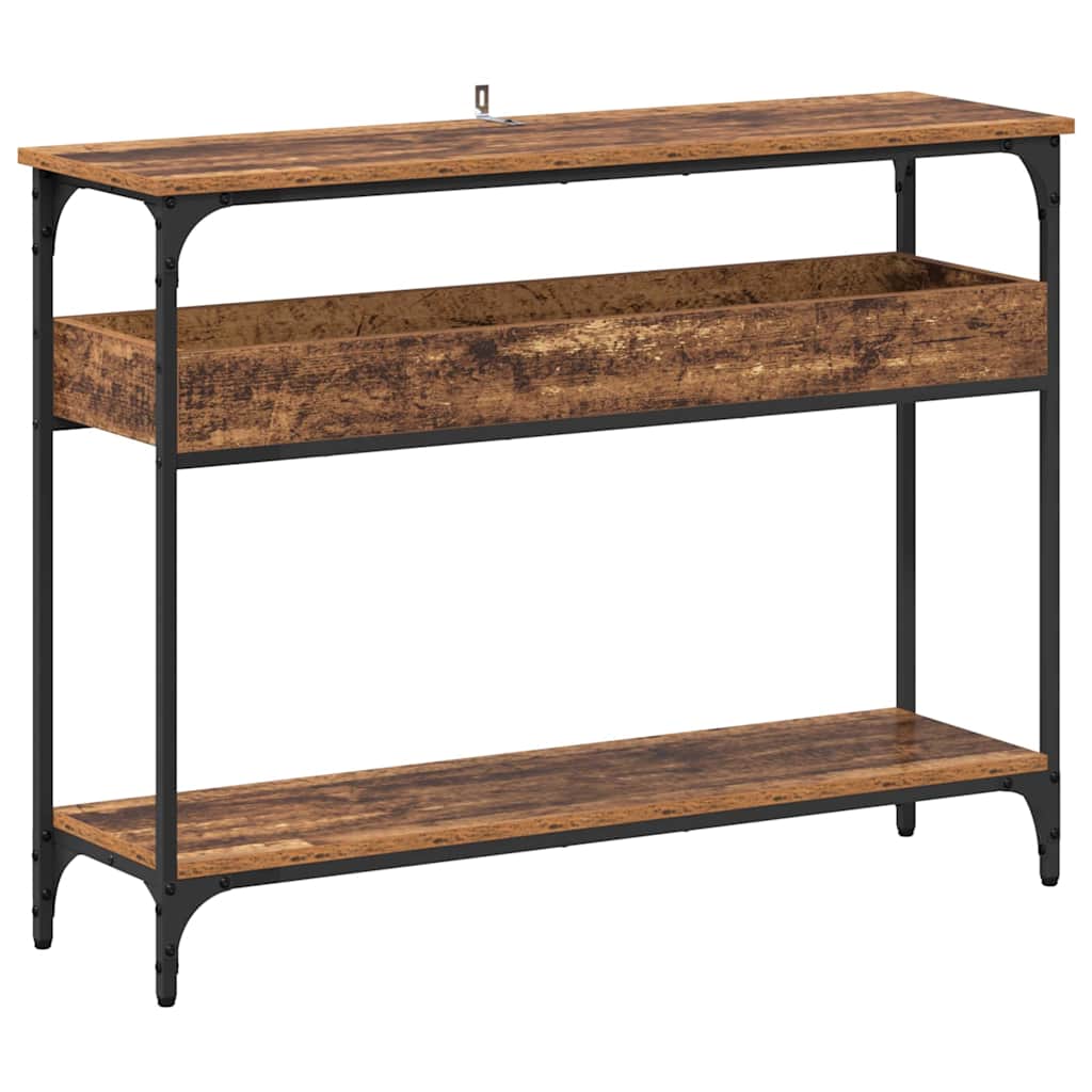 Console Table with Shelf Reclaimed Wood Look 100 x 29 x 75 cm Wood Based Material