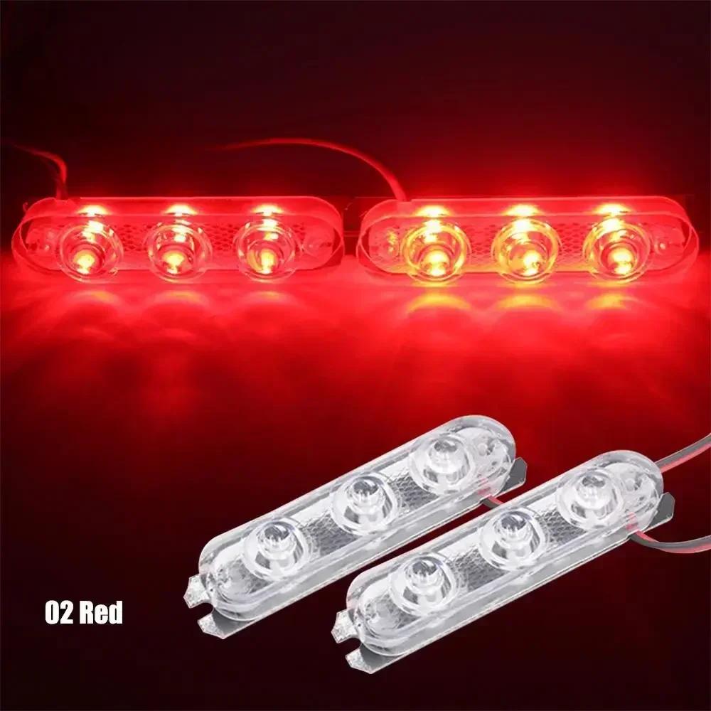 1 пара полицейских огней 3 светодиодных стробоскопа мигалка авто вспышка стробоскоп аварийный предупреждающий свет для автомобиля мотоцикла