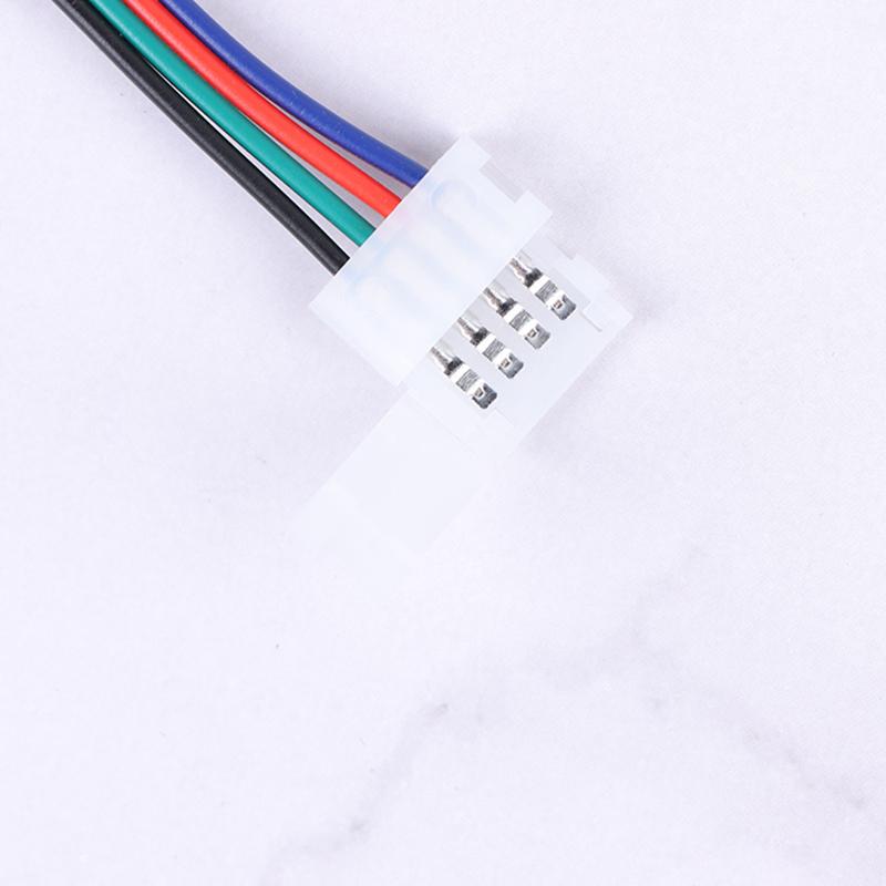 5Pcs 5050 Led Rgb Strip Light Connector 4 Pin Conductor Strip To Controller Jumper Solderless Clip On Pigtail Power Adapter