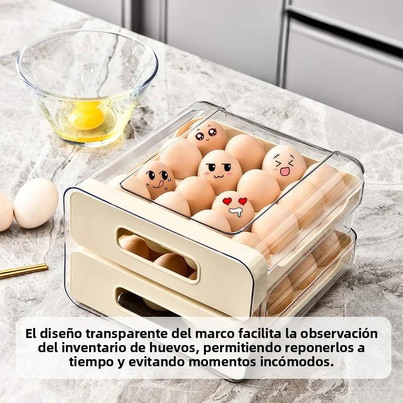 32 Compartment Egg Storage Box Double Drawer Plastic Transparent Egg Rack Refrigerator Crisper Kitchen Organization Egg Carton