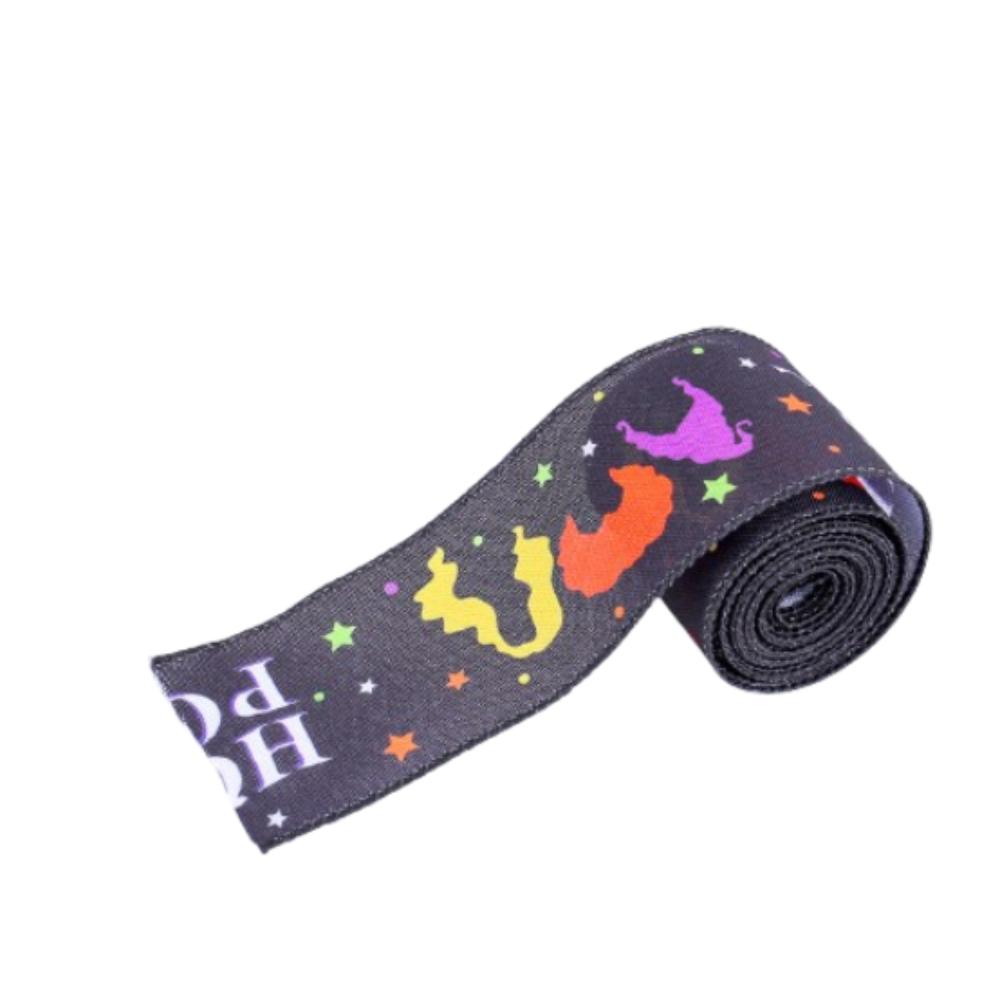 Страшный Хэллоуин Разноцветные ленты Тыква Череп Летучая мышь Паутина Клетчатые тыквенные ленты Ткань Изысканные