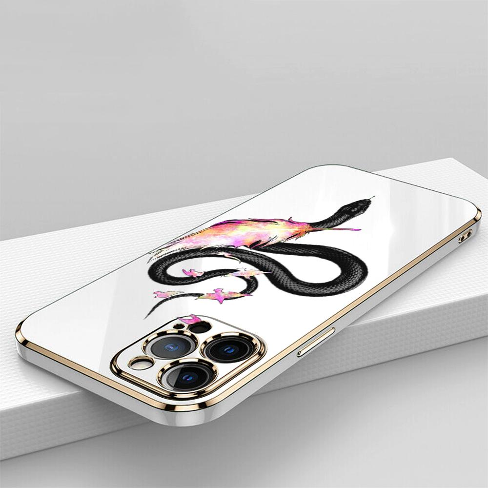 N77 бабочка, черное золото, змеиное покрытие, мягкие чехлы для телефонов из ТПУ для Xiaomi 14 Poco M5s X5 Redmi 13C 12C 8 Note 12 10 11 13 Pro Plus, противоударный чехол