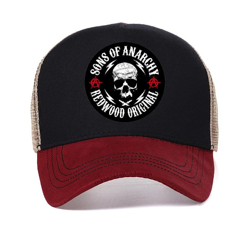 Кепка бейсболка SAMCRO SOA Сыны Анархии Череп Повседневная Snapback Модная череп Высокое качество Гоночная Мотоцикл Спортивная кепка