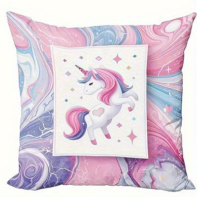 Home Decor Colorful Rainbows And Magical Unicorn Pillowcases Pattern Cushion Cover Suitable For Sofa Bedroom Car Pillow Cover