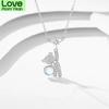 925 Sterling Silver Zircon Bear Star Charm Pendent Necklace For Women Girls Party Jewelry Choker Collar Chains Necklace