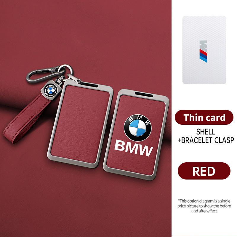 SQLI6 Zinc Alloy Leather Car Smart NFC Card Key Case Cover Shell For BMW M 3 5 7 Series X1 X3 X5 X6 X7 535le Auto Keychain Accessories