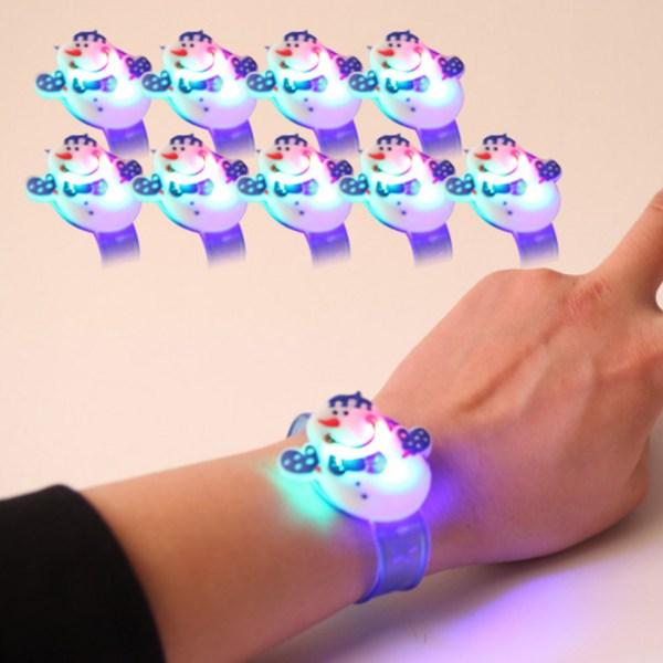 Party LED Light-up Bracelet, Snowman, 10 Pieces