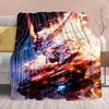 Gundam Anime Flannel Blanket - Soft Warm Perfect for Sofa, Bedding Camping Travel Office Home Decor -QJY