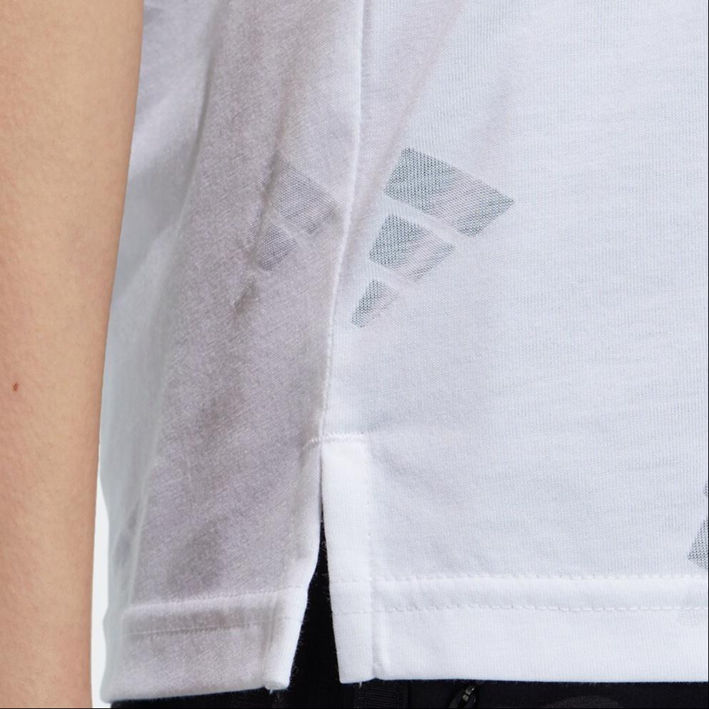 Adidas T Shirts Women's White Crew Neck Moderate Straight Fit GP0676