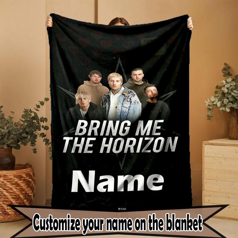 Custom Name Personalized Bring Me the Horizon Print Blanket, Home Decor, Bedroom, Sofa, Camping, Couch, Gifts for Birthday Christmas