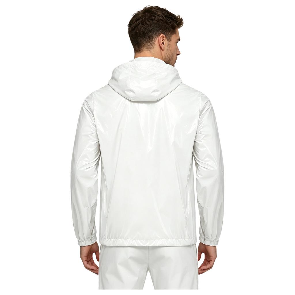 Mens Waterproof Hoodie Sweatshirt Front Kangaroo Pocket Zipper Long Sleeve Hooded Windbreaker Raincoat
