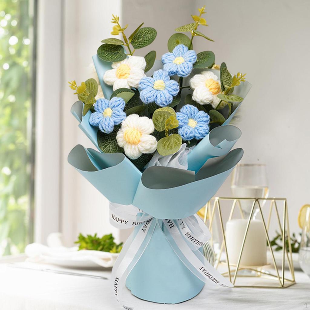 Вязаный крючком букет цветов уже сделан вручную. Подарок на День матери. Вязаные цветы оптом.