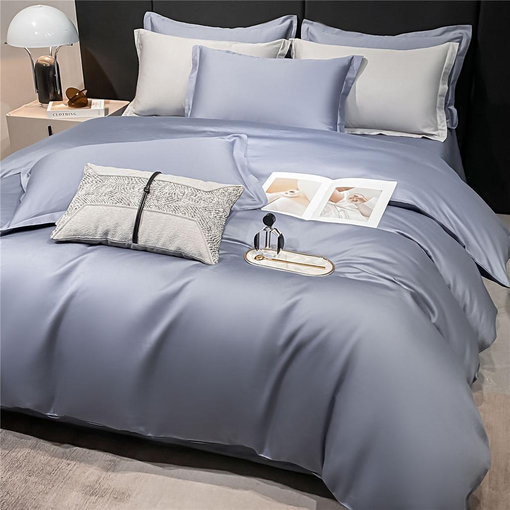 Long Staple Cotton 80 Count Pure Cotton Solid Color Single Duvet Cover Three Piece Set Four Piece Set Solid Color Duvet Cover