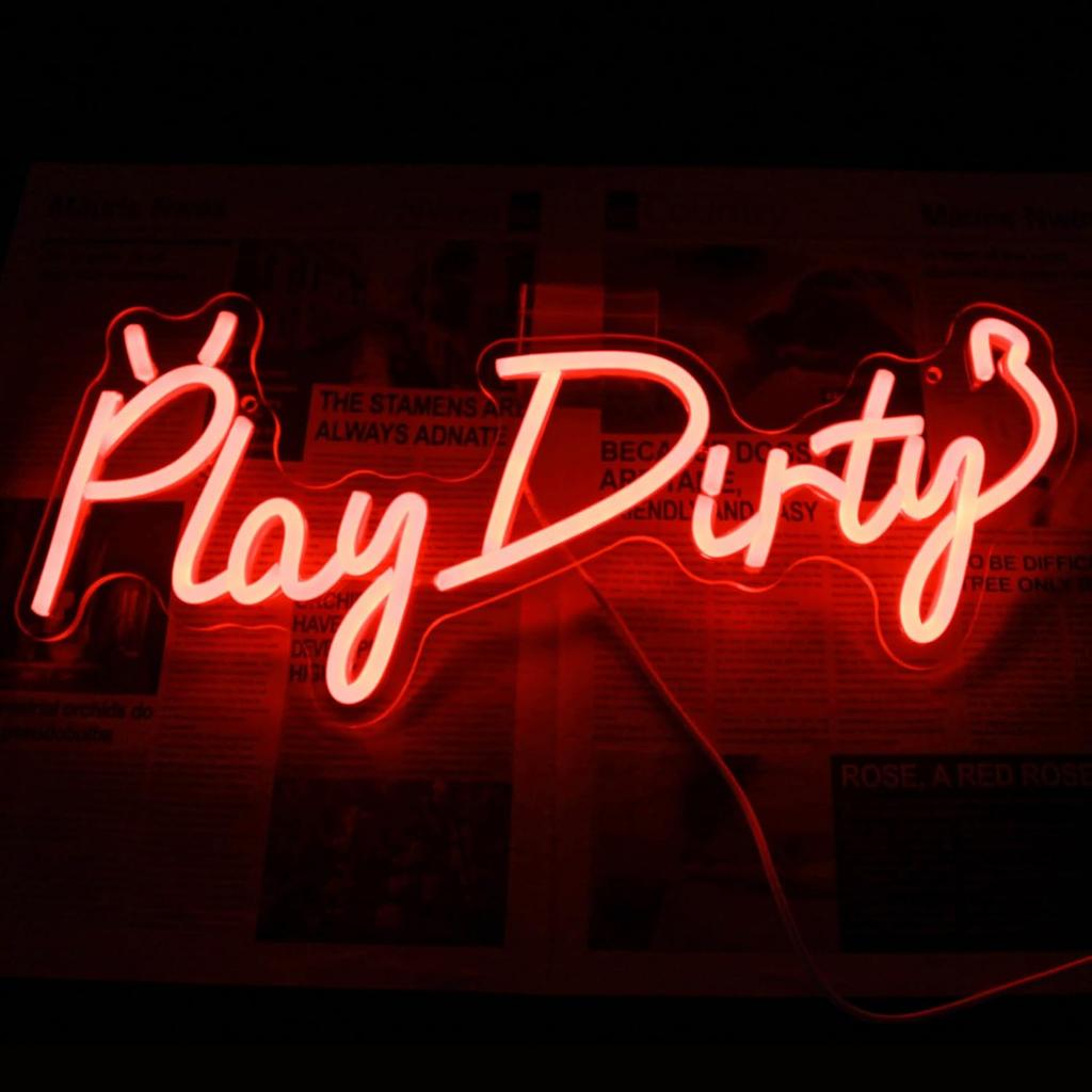 Play Dirty Светодиодная неоновая вывеска Неоновые огни для Декора Стены Питание от USB для Сатанинские Неоновые Огни для Спальни Бара Мужской Комнаты Вечеринки