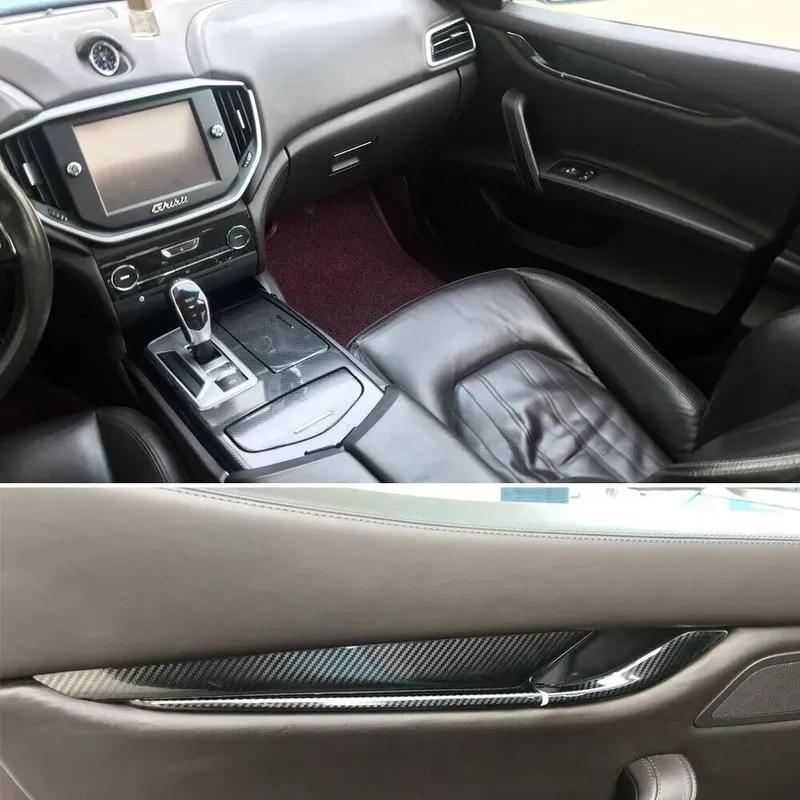 Car-Styling Carbon Fiber Car Interior Center Console Color Change Molding Sticker Decals For Maserati Ghibli 2014-