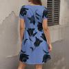 Women's Fashion Summer Casual Short Sleeve Floral Print Dresses