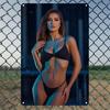 Винтажная алюминиевая художественная табличка 8x12 дюймов - Элегантная леди в черном бикини с деталями в виде цепей, Легкий в установке прочный настенный декор для Хо