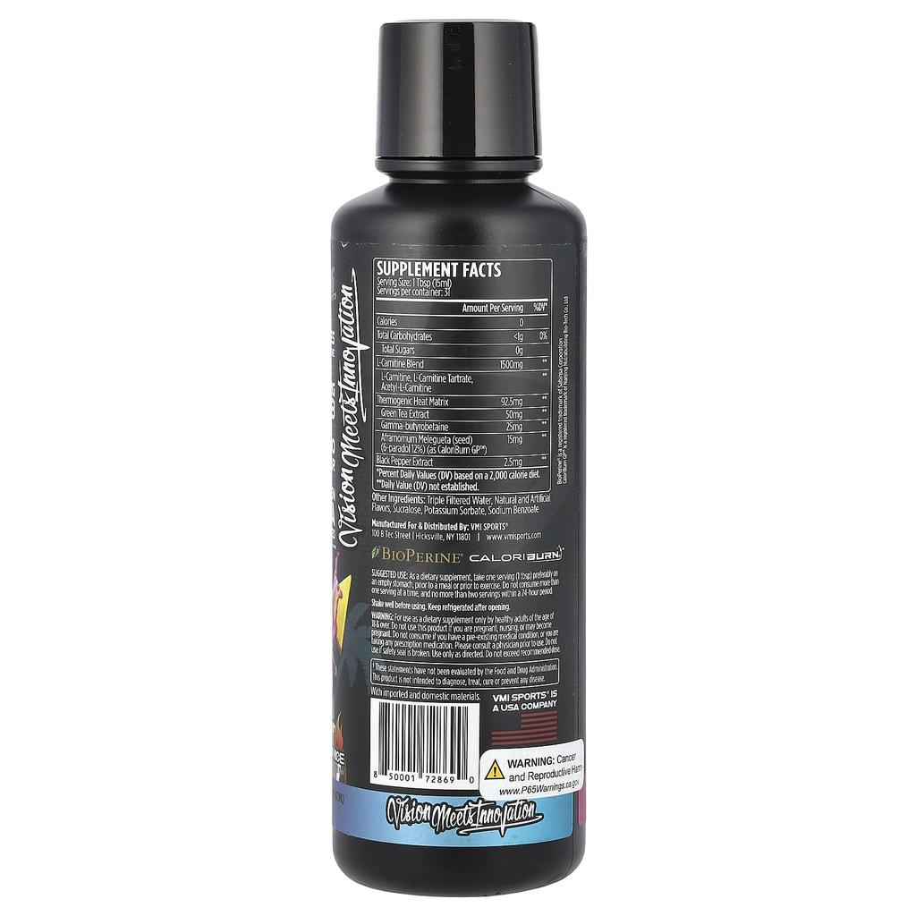 VMI Sports L-Carnitine 1500 Heat, Miami Vice, 16 Fl Oz (473 Ml)