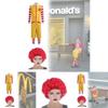 Косплей-костюм корпорации McDonald's из полиэстера и эластана для детей и подростков