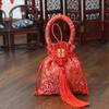 Chinese Style Canvas Flower Drawstring Bag Dragon Phoenix Chinese Knot Tassel Handbag Korean Style Jewerly Packing Bag