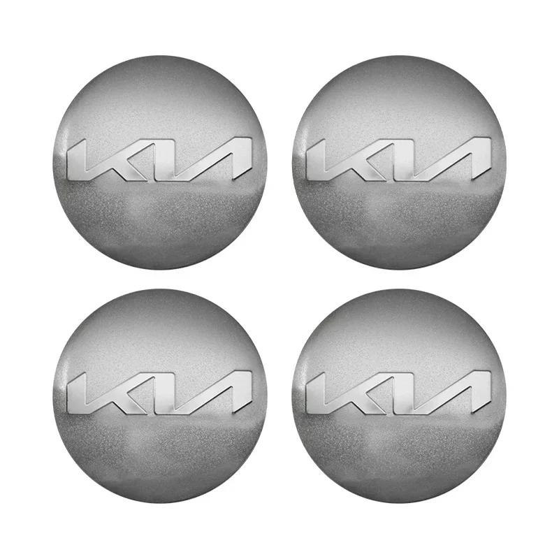 QZGF3 4Pcs 56MM Wheel Center Hub Cap Sticker Rim Cover For Kia EV6 Sorento Niro Stinger Ceed Carnival K5 K9 Soul Carens etc