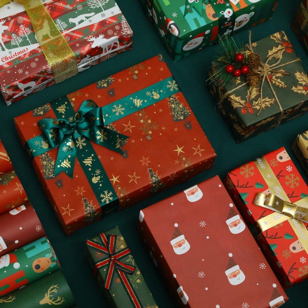 Roll Christmas Packaging Paper 2025 DIY Craft Paper Happy New Year Gift Wrapping Paper