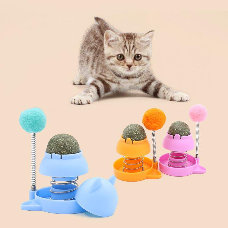 New Cat Toys: Spring Licking Balls, Mint Balls, Self-entertaining and Boring Gadgets. Cat Toys, Multi-functional Pet Toys